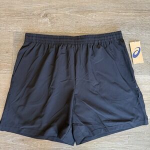Asics Men's 7" Woven Training Shorts Running Zip Pocket Gym Black Size XL